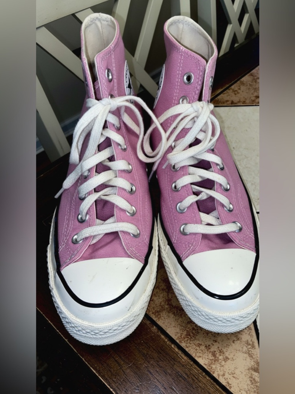 High-Top Canvas Sneakers in Pink